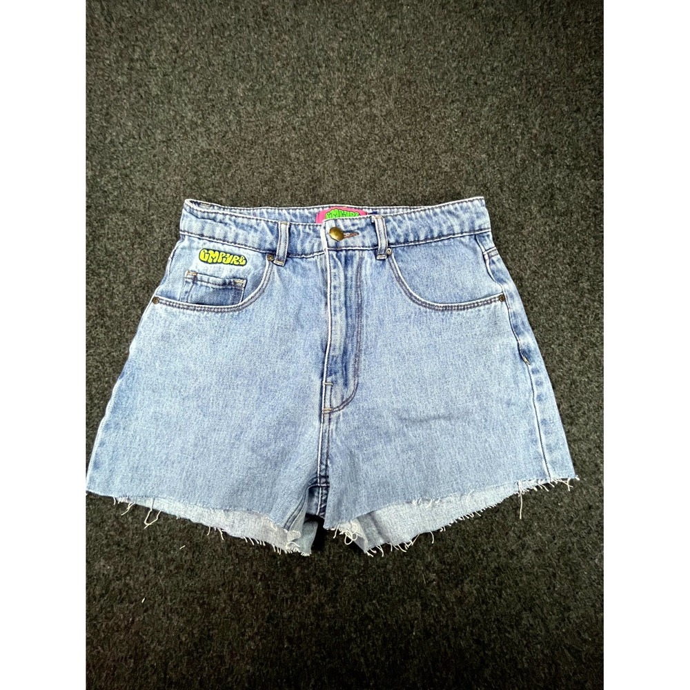 Gypsy Jean Cut-Off Shorts Women's 2 Blue Denim Streetwear Y2K High Rise Raw Hem